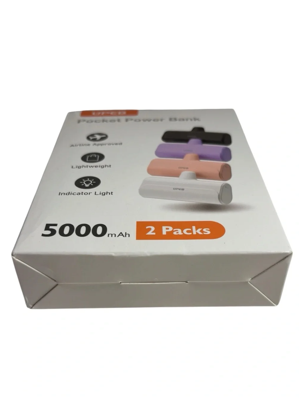 Pocket Power Bank Portable Cell Phone Charger Set of 2 with Charging Cords